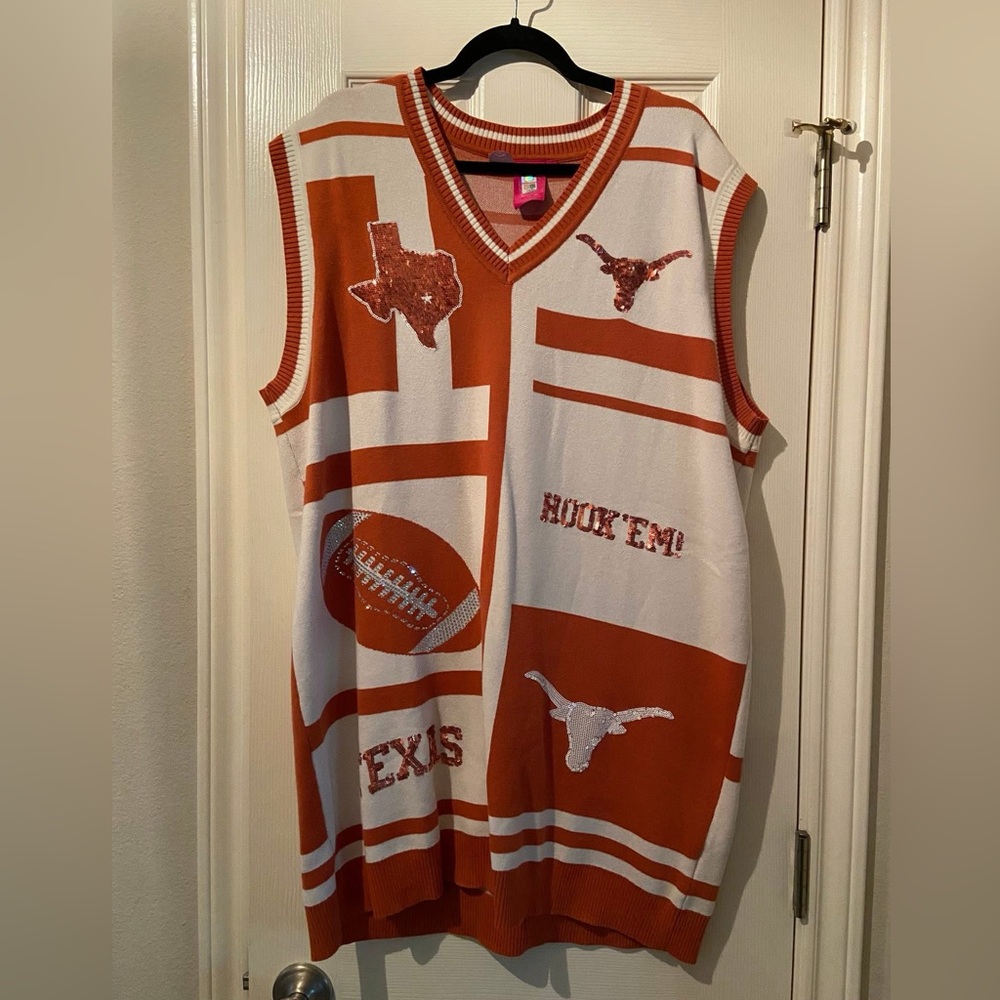 QOS Texas Longhorns UT Icon Cardigan Tank Dress size Large